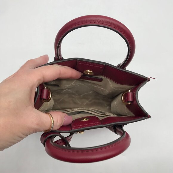 Michael Kors Dark Cherry Monogram Mini Mercer Crossbody Bag - Picture 10 of 10